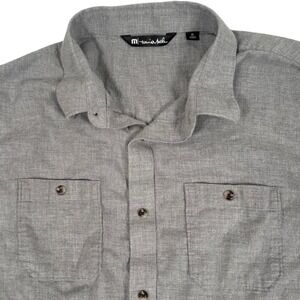 Travis Mathew Cloud Flannel Button Up Shirt Mens XL Grey Long Sleeve 1MX435